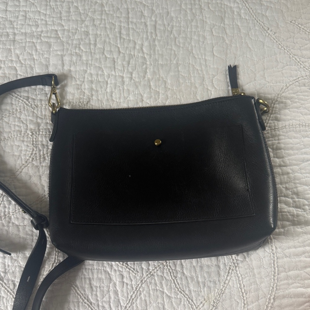 Madewell Black Leather Transport Bag